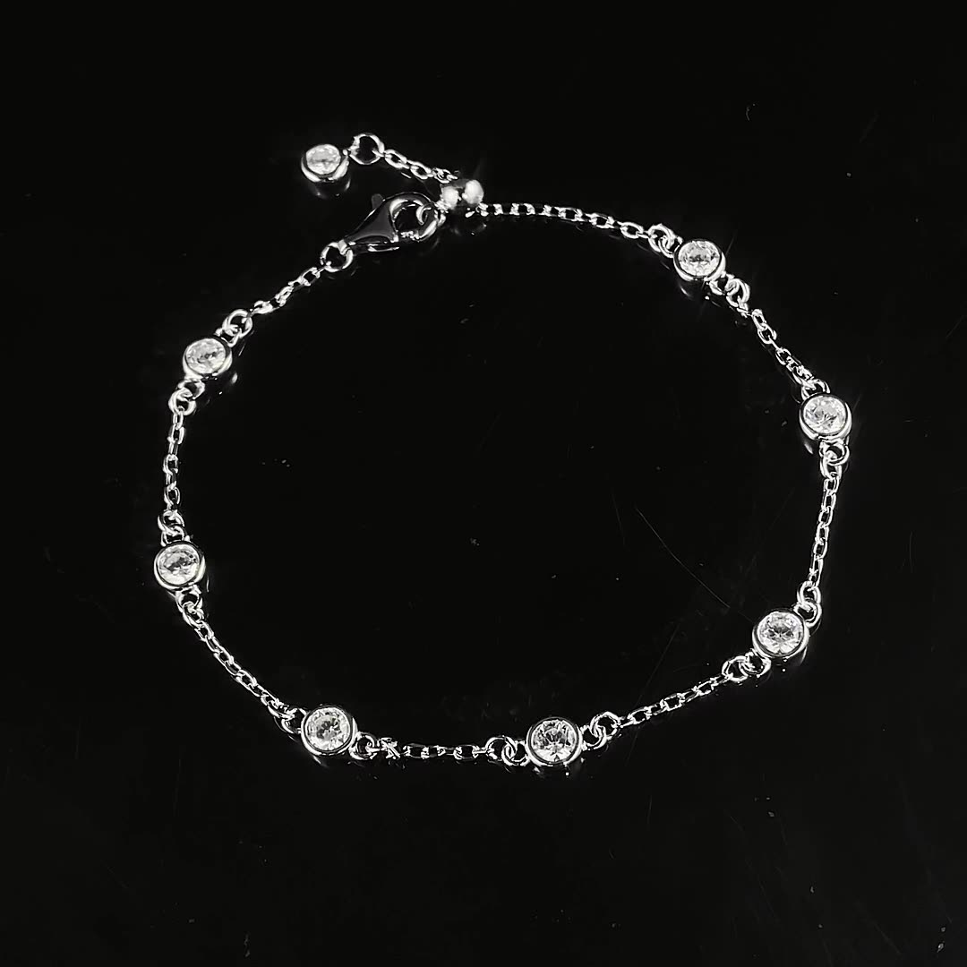 Delicate Bubble Chain Bracelet - Sterling Silver - Sterling Silver (925) fine jewelry