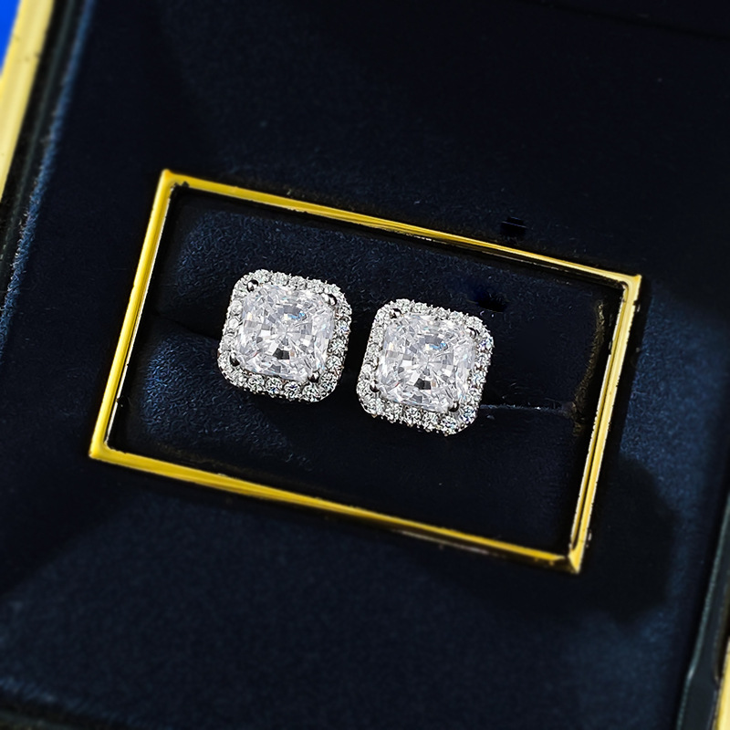 Ice Brilliant Cut Studs - 7x7mm Sterling Silver - Sterling Silver (925) fine jewelry