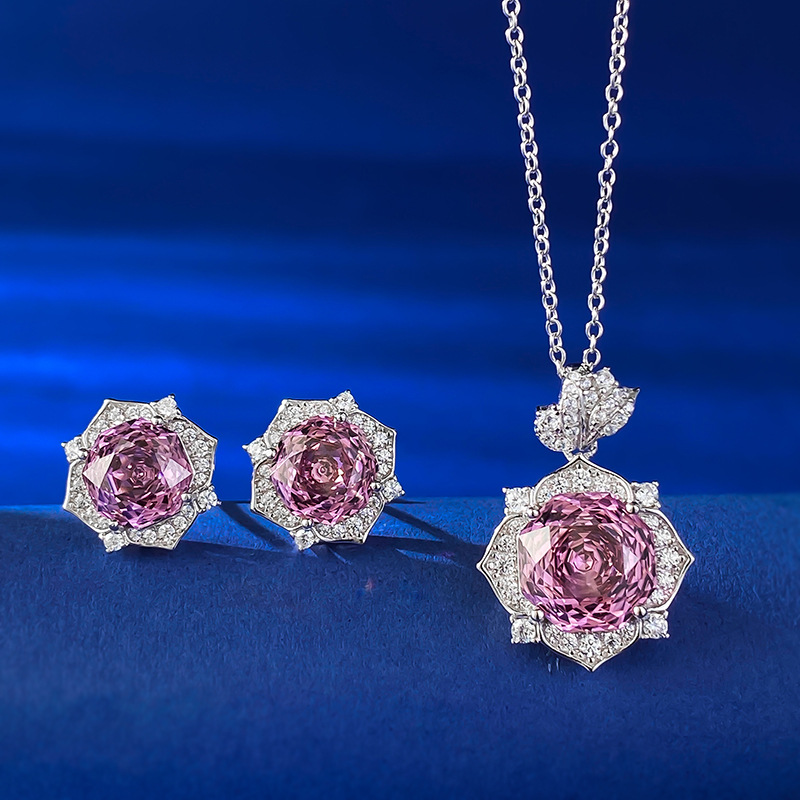 Rose Petal Pendant - 10mm Purple Sterling Silver - Sterling Silver (925) fine jewelry