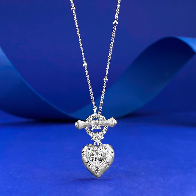 Luxury Heart Pendant Necklace - Sterling Silver - Sterling Silver (925) fine jewelry