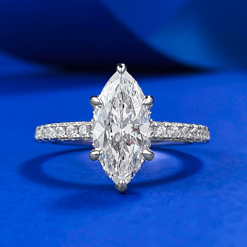 Royal Crown Marquise Diamond Ring - Sterling Silver - Sterling Silver (925) fine jewelry