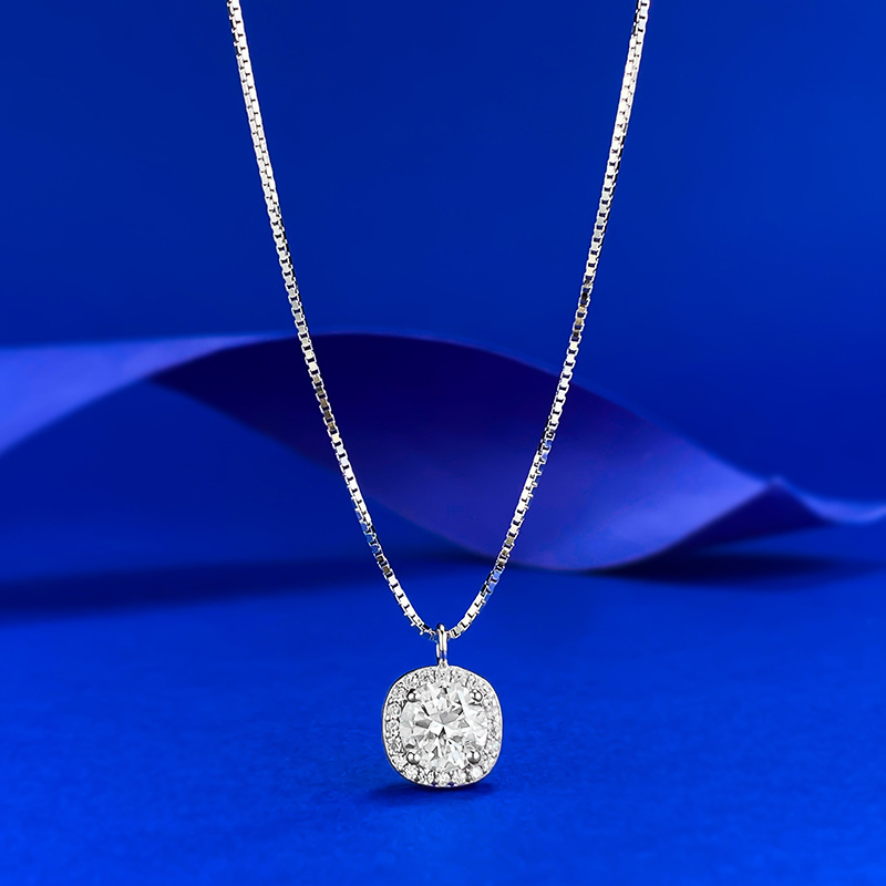Classic Moissanite Solitaire Pendant - 1.0ct Sterling Silver