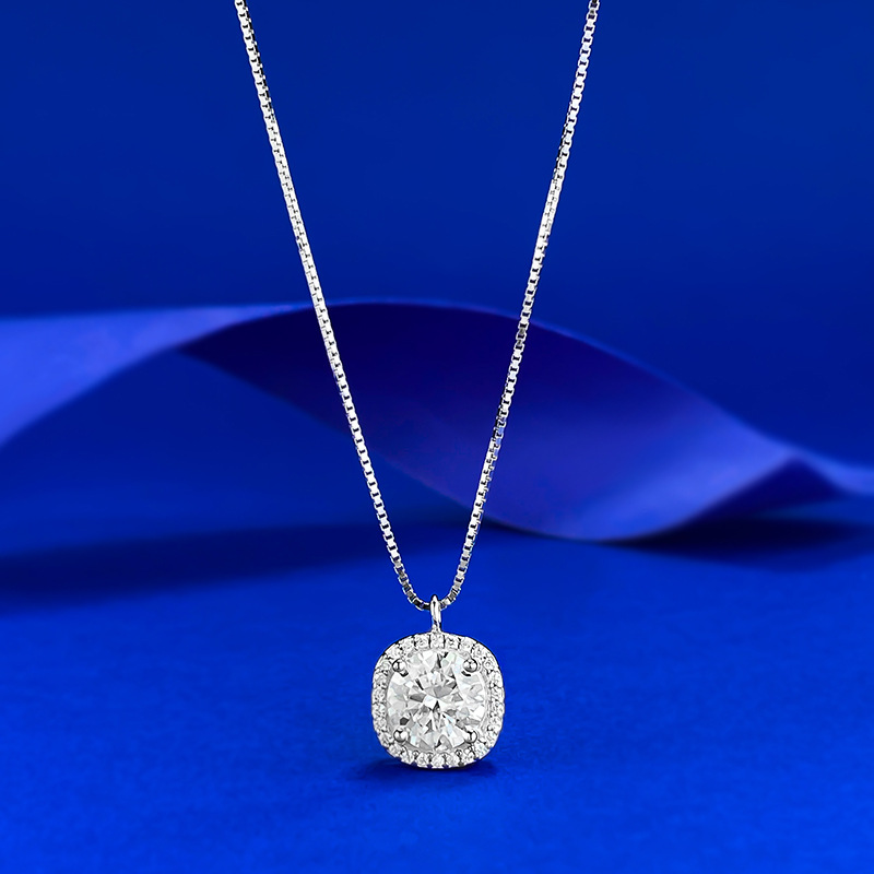 Classic Moissanite Solitaire Pendant - 1.0ct Sterling Silver